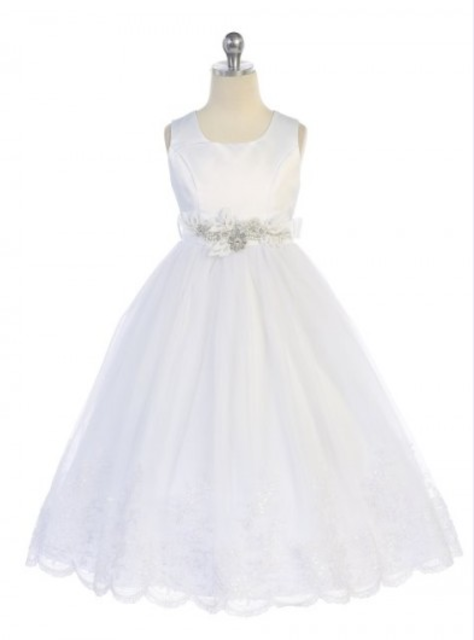 Embroidered Flower Girl Dress J370