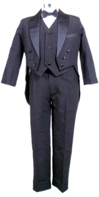 Infant & Children Tux w/Vest & Tails IT1 Blk