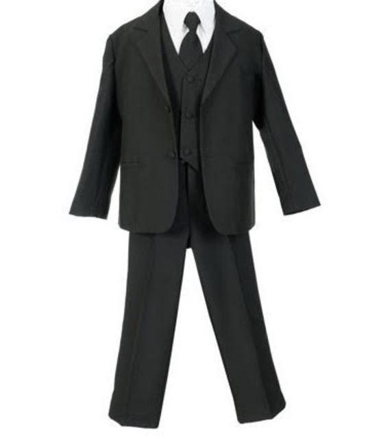 Infant & Boys Suit, Black, White, Ivory, Brown, Navy, CS11