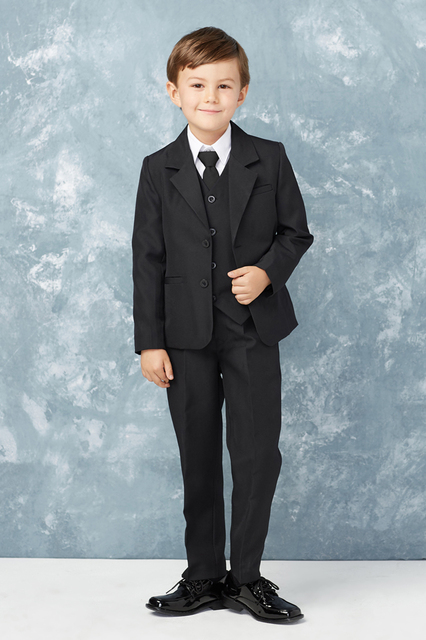 5pc Boys Black Suit CS13