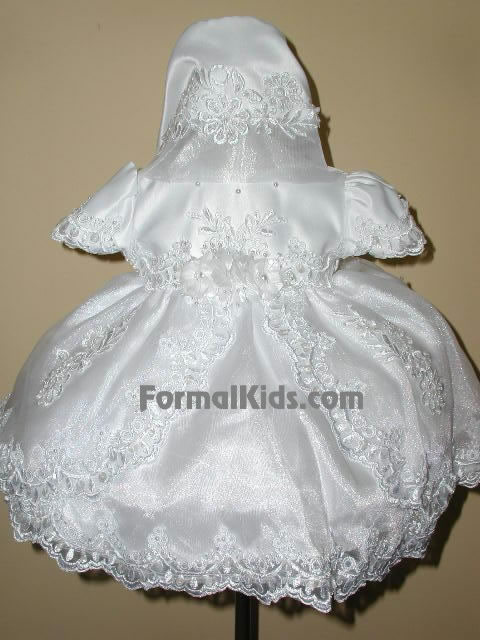 White Baby Dress w/ Train, K1300