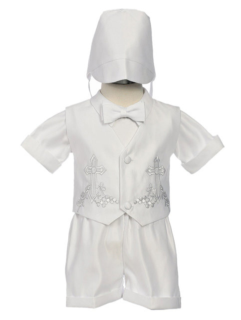 Cross Accented Boys Christening Set, CO2 