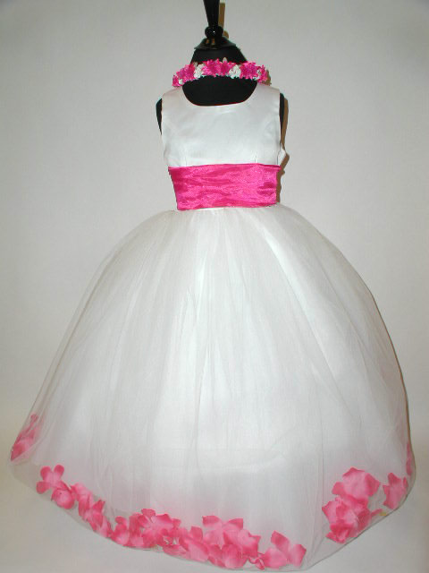 Flower Petal Dress w/Custom Sash Color, J2100