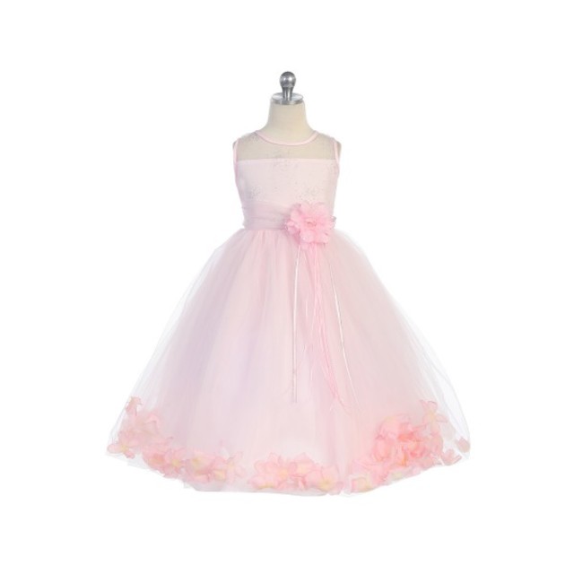 Pink Flower Girl Petal Dress, J2925