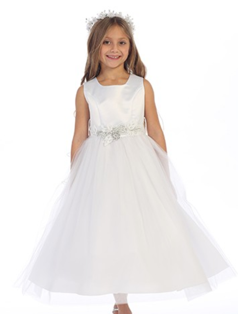 Satin Tulle Flowergirl Dress J377