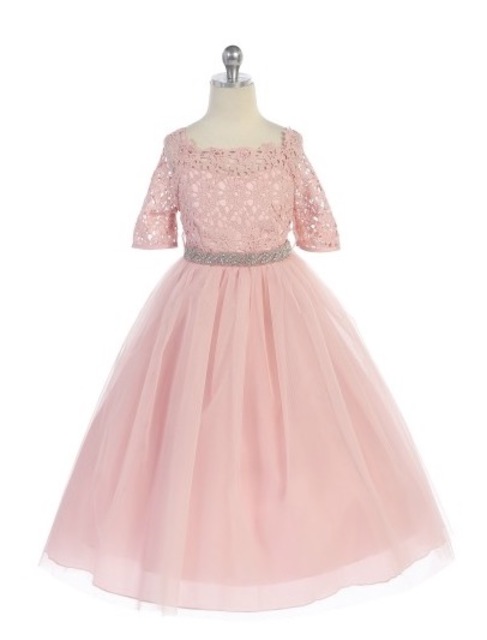 Lace & Tulle Girl Pageant Dress J3794