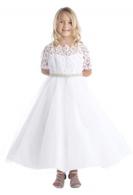 Lace & Tulle Flowergirl Dress J3794