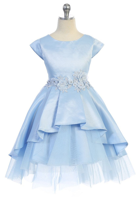 Satin & Tulle Flower Girl Dress J396