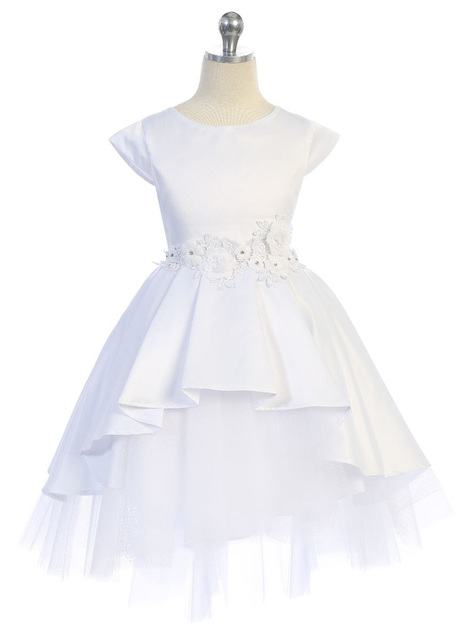 Satin & Tulle Flower Girl Dress J396