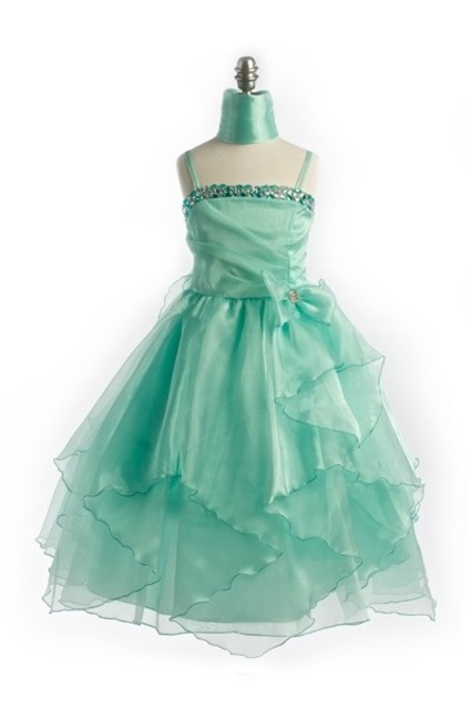 Mint Flower Girl Gown, J999