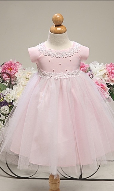 Pearl & Lace accented Infant Dress, K12