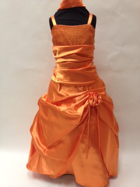 Satin Pickup Gown w/Rhinestone, KL5656