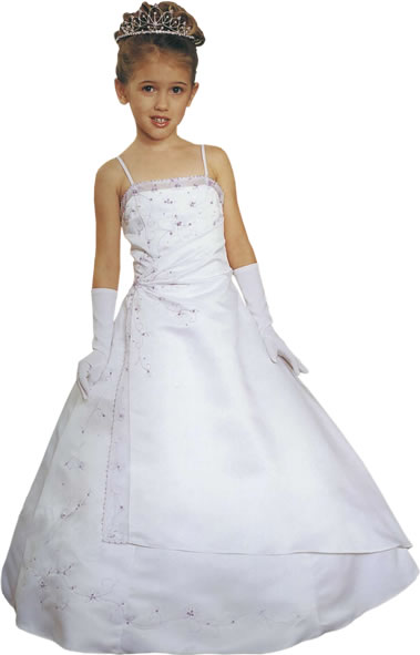 Beaded  Child A-Line Gown, MB617