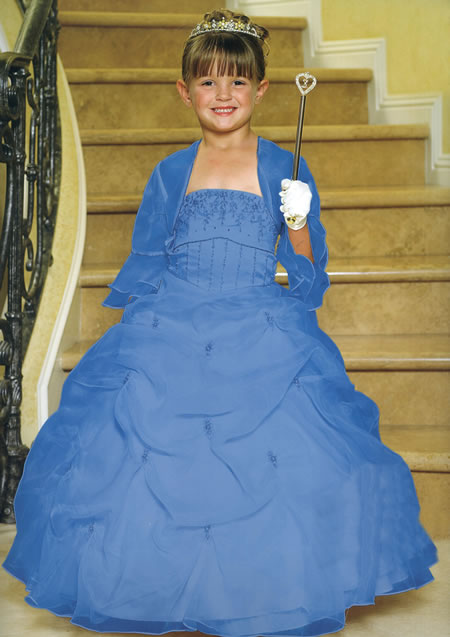 Satin & Organza Beaded Pageant Gown, MB801