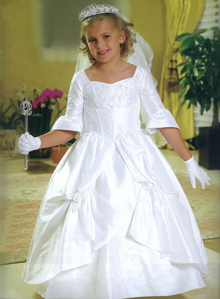 3/4 Sleeve, Tiered Skirt, Holy Communion Gown, MB805 