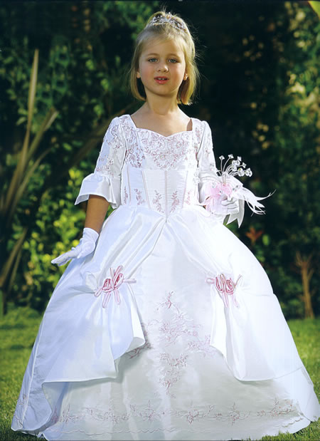 3/4 Sleeve, Beaded, Tiered Child Gown, MB805
