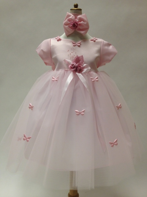 Butterfly Satin Toddler Dress, P5139