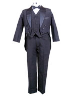 Infant & Children Tux w/Vest & Tails IT1 Blk