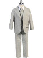 Boys Linen Suit, Grey, CS15