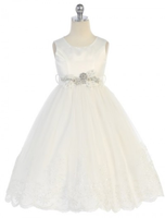 Embroidered Flower Girl Dress J370