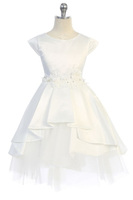 Satin & Tulle Flower Girl Dress J396