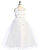 White Flower Girl Dress J617