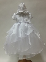 Tiered Chiffon Christening Gown, K1700