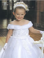 Tulle & Lace Peaded Child Gown, MB408