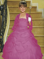 Satin & Organza Beaded Pickup Gown, MB801