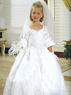 3/4 Sleeve Beaded Holy Communion Gown, MB806