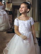 Mutli-Tiered Pearl & Beaded Child Gown, MB211