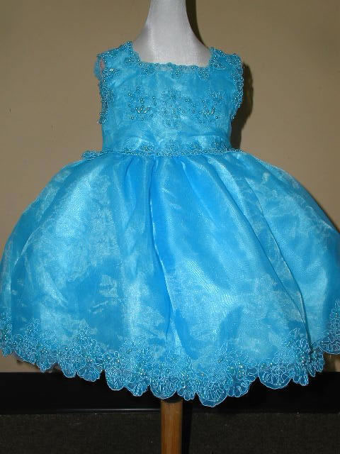 Beaded Key Whole Open Infant Pageant Dress,T223
