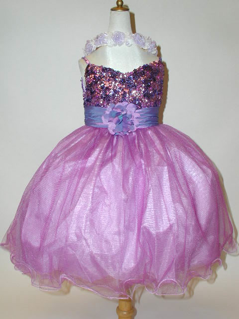 Glitzy Sequined Infant Dress, T227