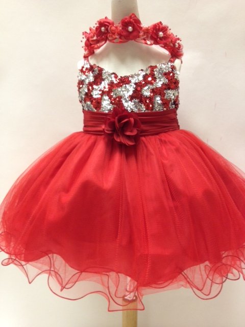 Glitzy Sequined Infant Dress T227