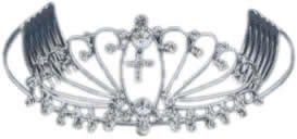 Children Tiara, Communion Tiara w/Veil, T99C