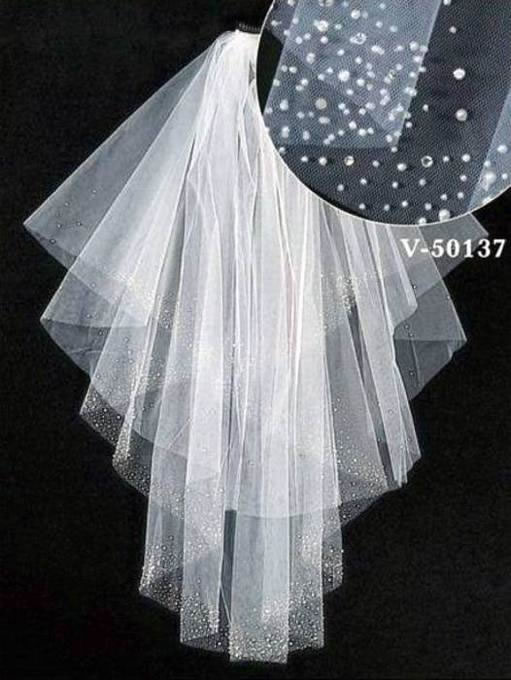Pearl & Beaded Bridal Veil, V50137